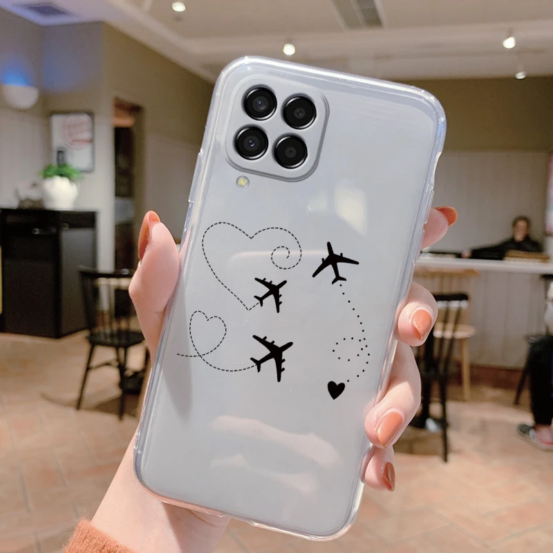 For Samsung Galaxy M33 5G Case Cover Cute Butterfly Flowers Protective Phone Case For Samsung M14 M15 M54 M55 M34 Transparent