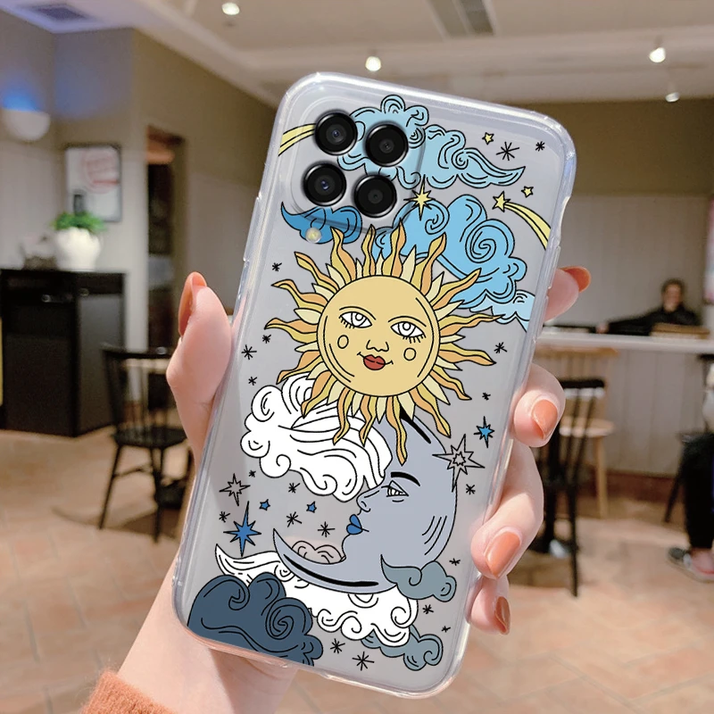 For Samsung Galaxy M33 5G Case Cover Cute Butterfly Flowers Protective Phone Case For Samsung M14 M15 M54 M55 M34 Transparent
