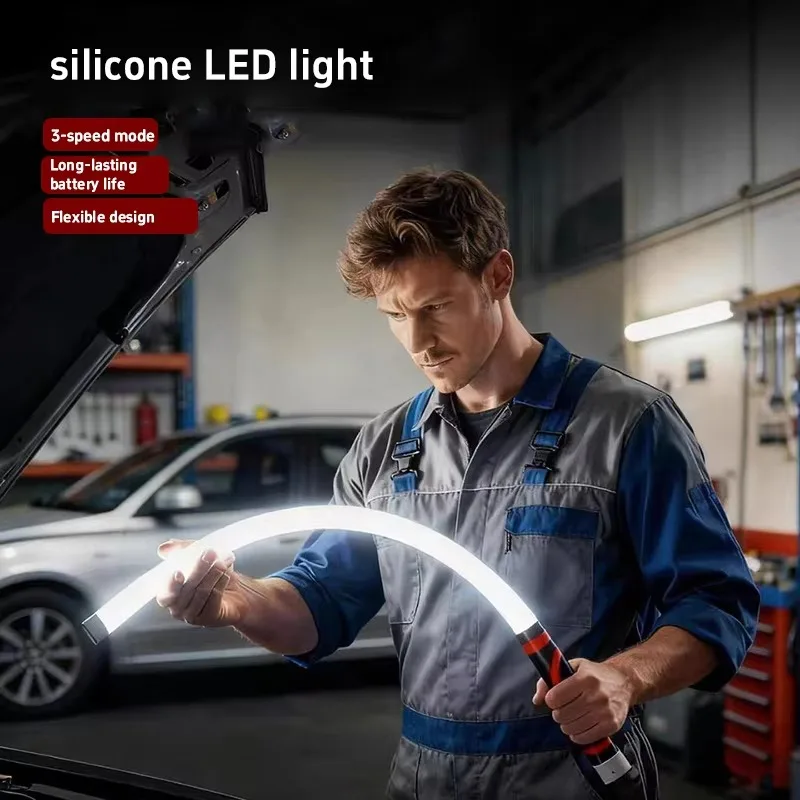 73cm Flexible Silicone LED Strip Light High Lumens LED Flashlight Stick Professional Work Light Portable Car Repair Tools