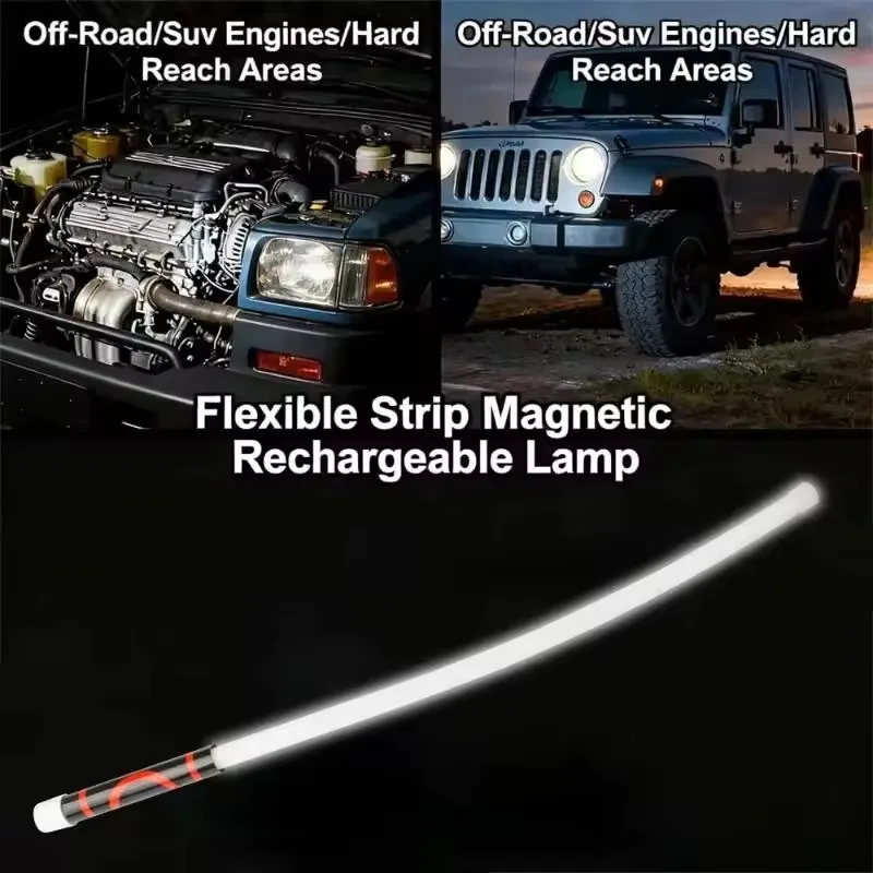 73cm Flexible Silicone LED Strip Light High Lumens LED Flashlight Stick Professional Work Light Portable Car Repair Tools