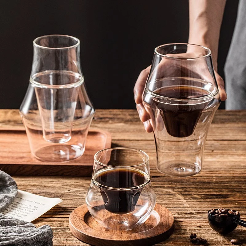 FOME Double Walled Glass Cup Transparent Coffee Milk Mug Espresso Cup Home Brandy Wine Cocktail Glasses Tasting Cup