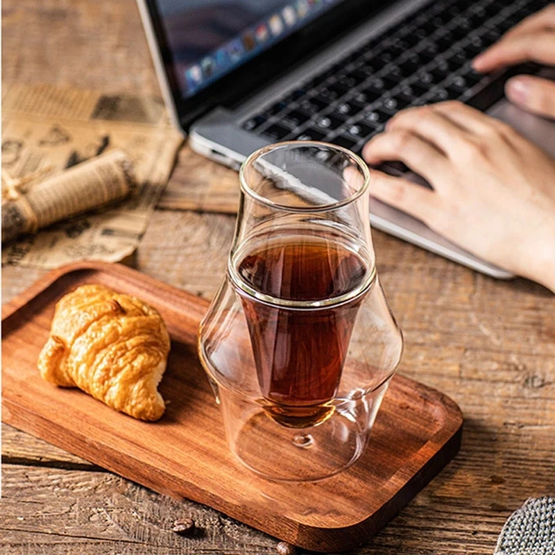 FOME Double Walled Glass Cup Transparent Coffee Milk Mug Espresso Cup Home Brandy Wine Cocktail Glasses Tasting Cup