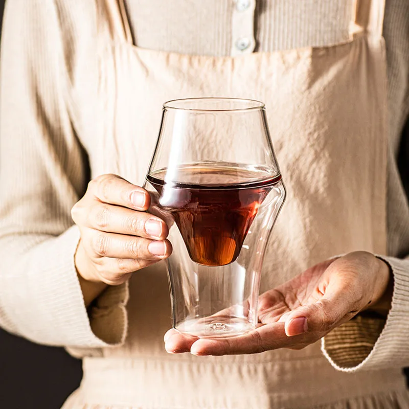 FOME Double Walled Glass Cup Transparent Coffee Milk Mug Espresso Cup Home Brandy Wine Cocktail Glasses Tasting Cup