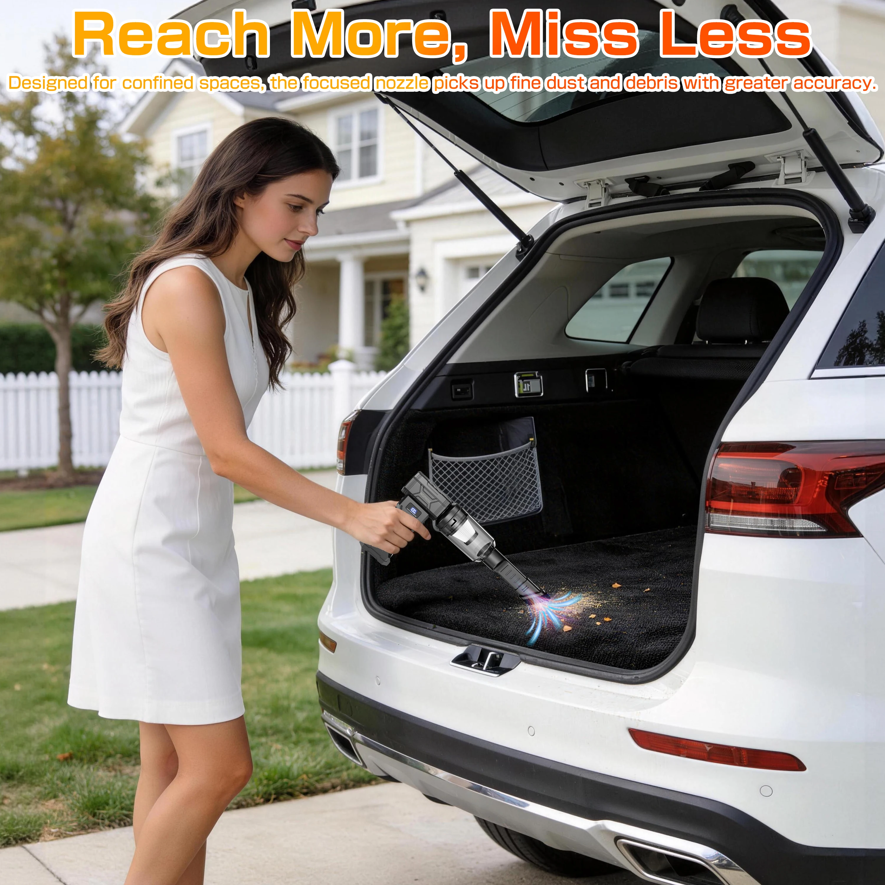 Car Vacuum Cleaner Turbo Fan Air Blower Cleaning Tools Air Duster Electric Dust Collector Hair Dryer for RV Truck Trailer Home Outdoors Camping Universal Auto Accessories
