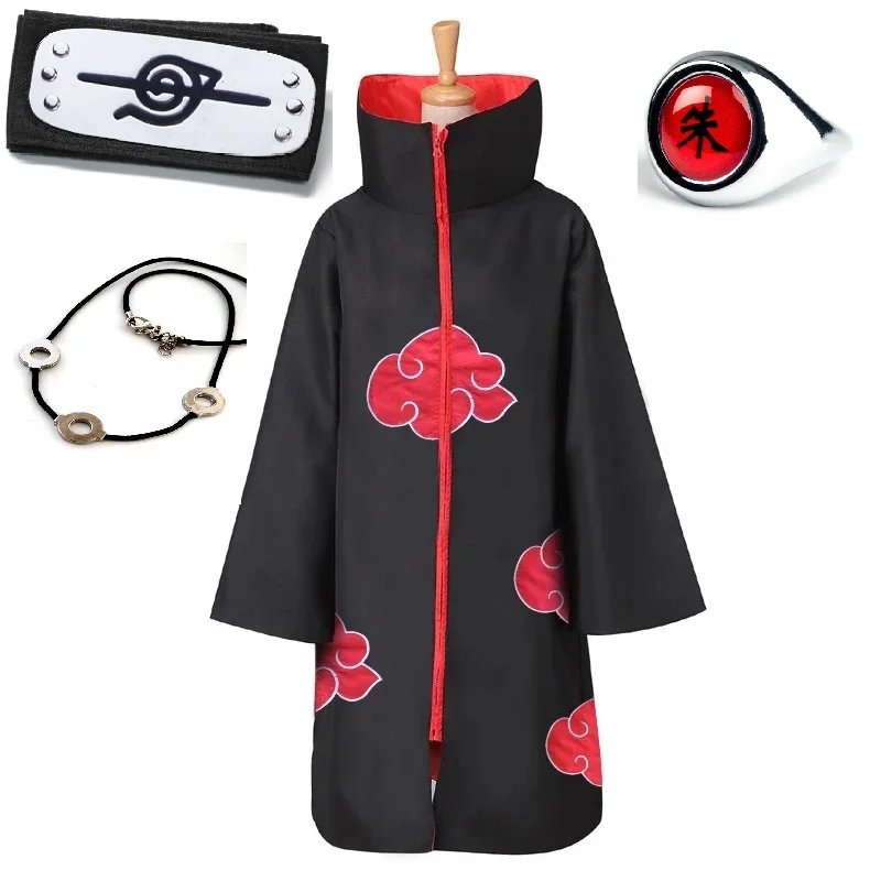 Akatsuki Uchiha Tobi Obito Akatsuki Cosplay Costume Cloak Mask Halloween Man Woman Cosplay Costume Headband Accessories