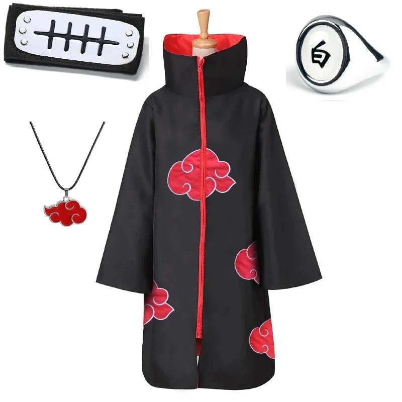Akatsuki Uchiha Tobi Obito Akatsuki Cosplay Costume Cloak Mask Halloween Man Woman Cosplay Costume Headband Accessories