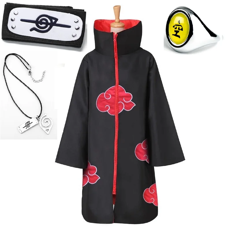 Akatsuki Uchiha Tobi Obito Akatsuki Cosplay Costume Cloak Mask Halloween Man Woman Cosplay Costume Headband Accessories