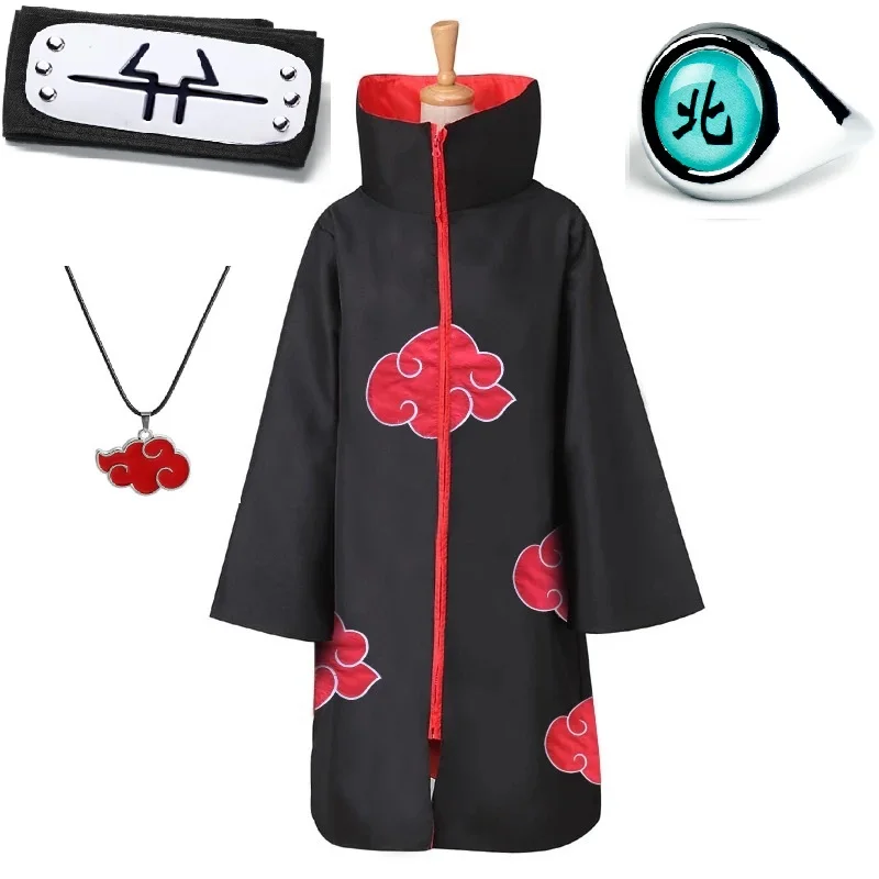 Akatsuki Uchiha Tobi Obito Akatsuki Cosplay Costume Cloak Mask Halloween Man Woman Cosplay Costume Headband Accessories