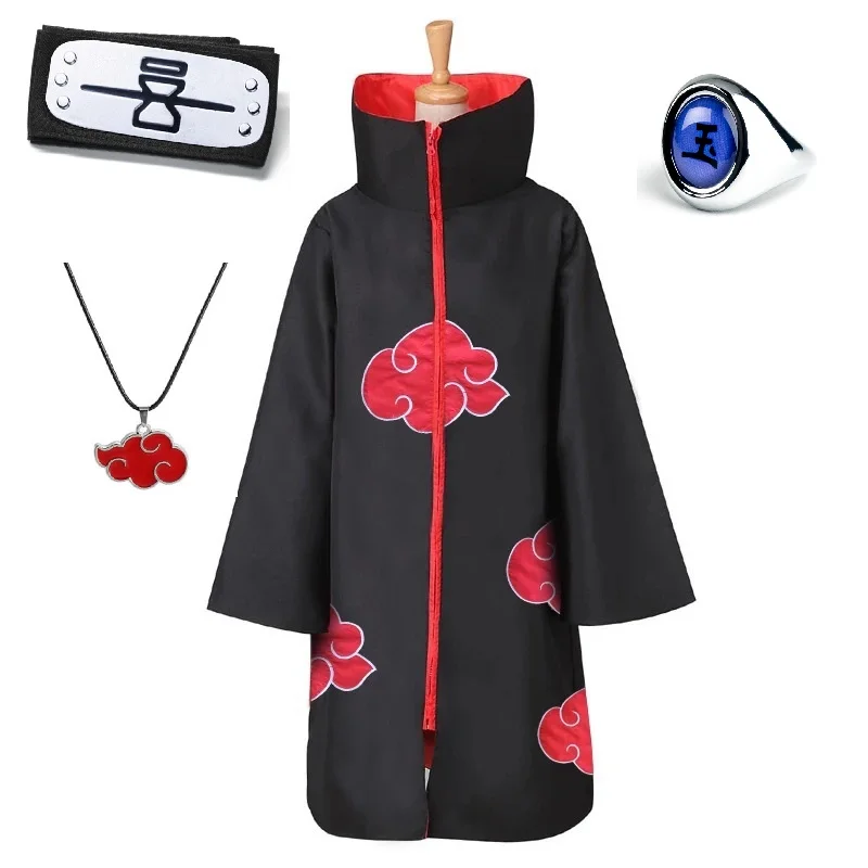 Akatsuki Uchiha Tobi Obito Akatsuki Cosplay Costume Cloak Mask Halloween Man Woman Cosplay Costume Headband Accessories