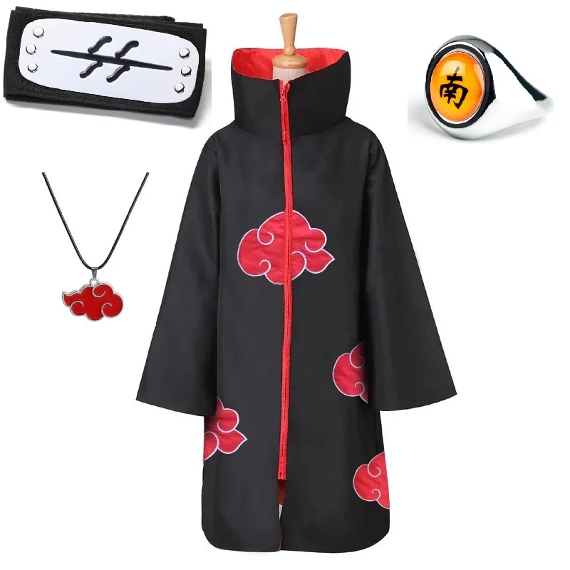 Akatsuki Uchiha Tobi Obito Akatsuki Cosplay Costume Cloak Mask Halloween Man Woman Cosplay Costume Headband Accessories
