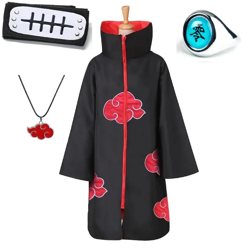Akatsuki Uchiha Tobi Obito Akatsuki Cosplay Costume Cloak Mask Halloween Man Woman Cosplay Costume Headband Accessories