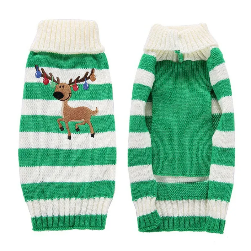 Christmas Dog Sweater Cute Cartoon Reindeer Xmas Pet Costume Puppy Cat Warm Clothes For Small Dogs Chihuahua Pug Winter Clothing