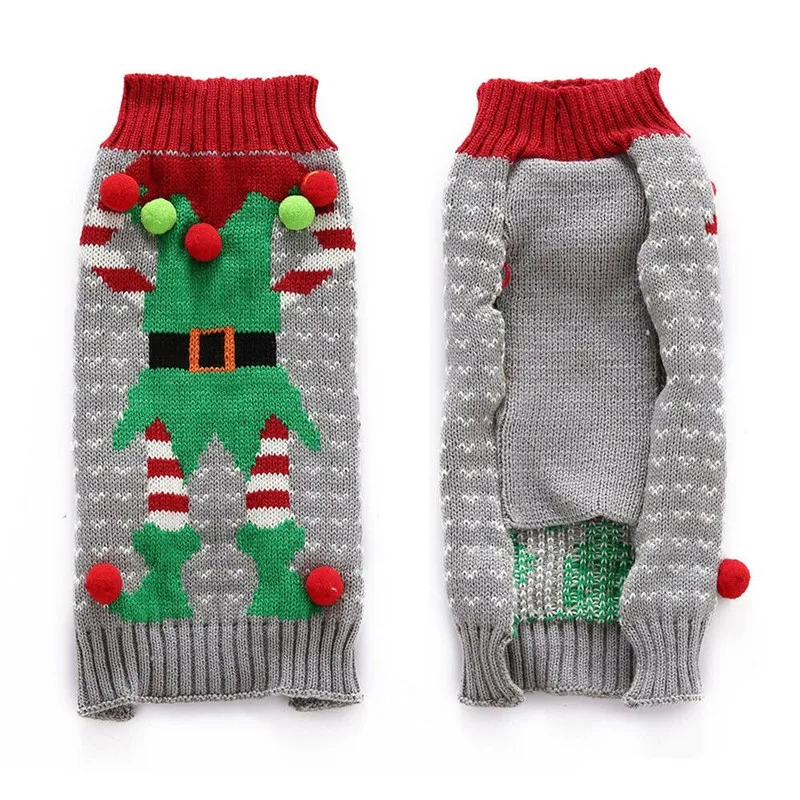 Christmas Dog Sweater Cute Cartoon Reindeer Xmas Pet Costume Puppy Cat Warm Clothes For Small Dogs Chihuahua Pug Winter Clothing