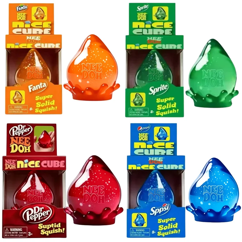 New Needoh Dreamy Water Drop Marbled Cube Malt Sugar Squish Toy Soft Squeeze Anxiety Relief Fidget Toy For Adults Surprise Gift