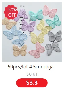 5cm 20pcs Double Sweet Butterfly Appliqued 3D Simulation Mesh Dreamy Bouquet Patch For DIY Handmade Hairband Nail Decoration