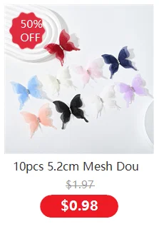 5cm 20pcs Double Sweet Butterfly Appliqued 3D Simulation Mesh Dreamy Bouquet Patch For DIY Handmade Hairband Nail Decoration