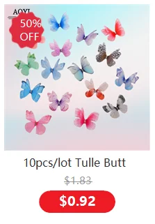 5cm 20pcs Double Sweet Butterfly Appliqued 3D Simulation Mesh Dreamy Bouquet Patch For DIY Handmade Hairband Nail Decoration