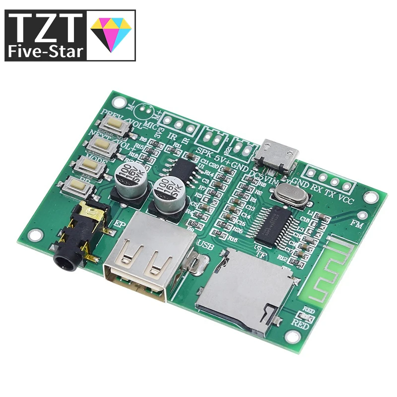 BT201 Dual Mode 5.0 Bluetooth Lossless Audio Power Amplifier Board Module Tf Card U Disk Ble Spp Serial Port Transparent Trans