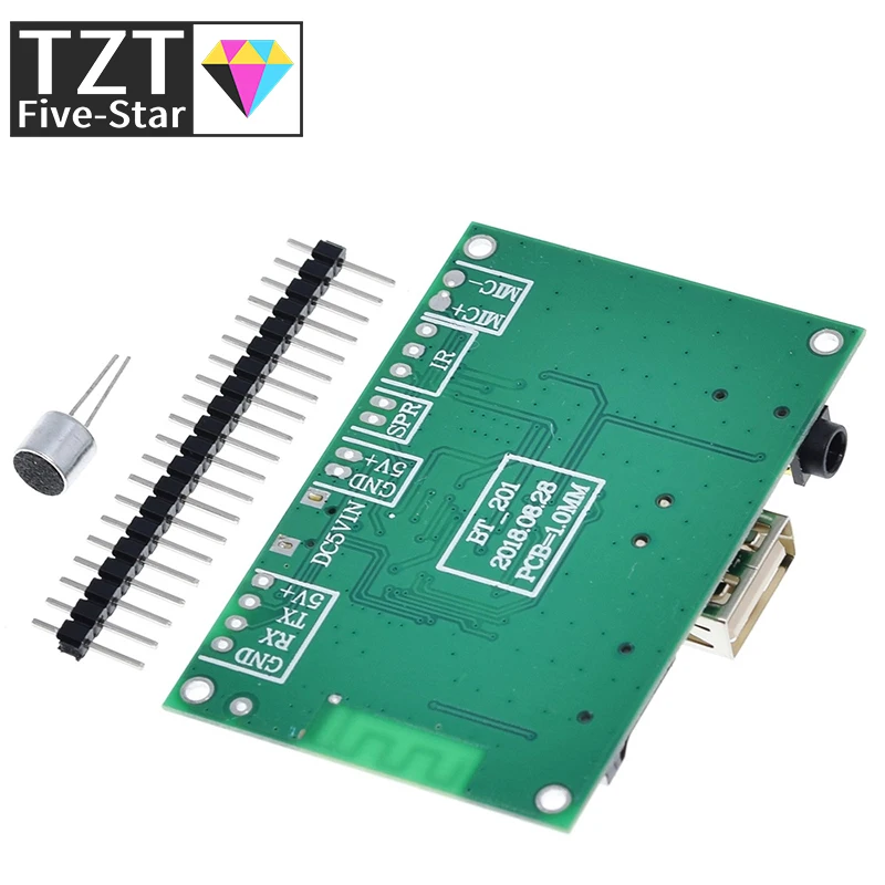 BT201 Dual Mode 5.0 Bluetooth Lossless Audio Power Amplifier Board Module Tf Card U Disk Ble Spp Serial Port Transparent Trans