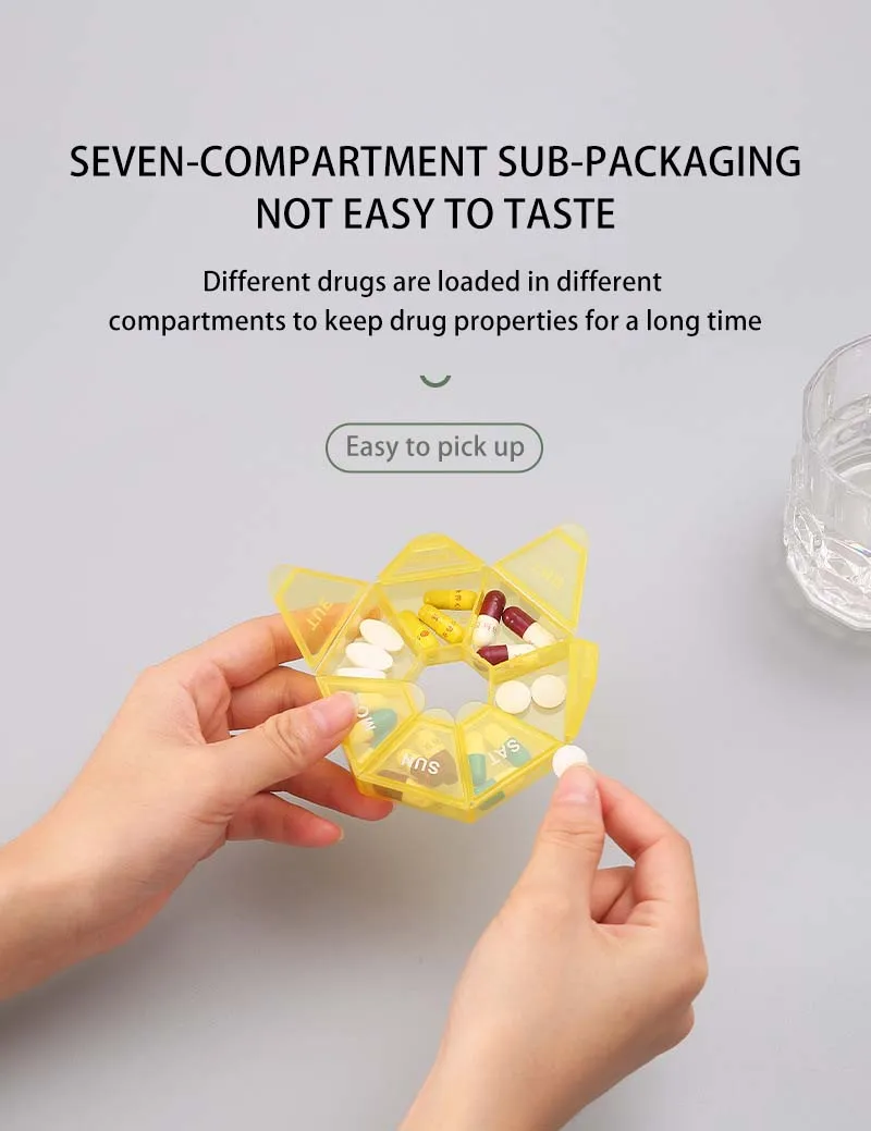 1Pcs Pill Case Plastic 7 Days Tablet Candy Box Portable Storage Tablet Holder Travel Organizer Pill Dispenser Container