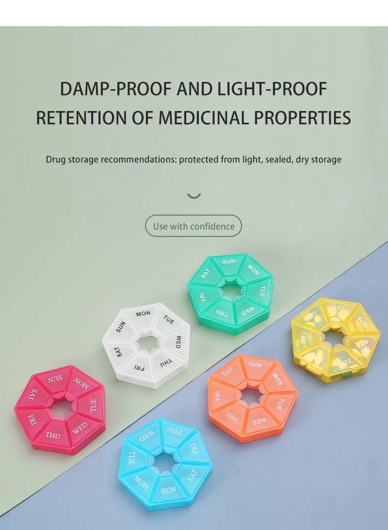 1Pcs Pill Case Plastic 7 Days Tablet Candy Box Portable Storage Tablet Holder Travel Organizer Pill Dispenser Container
