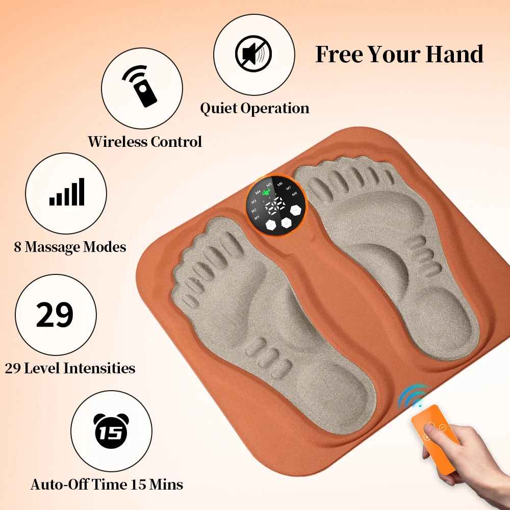 3D Smart Foot Massage Pad Feet Massager Improve Blood Circulation Relax Muscles Slim Legs Foot Pad Rechargeable