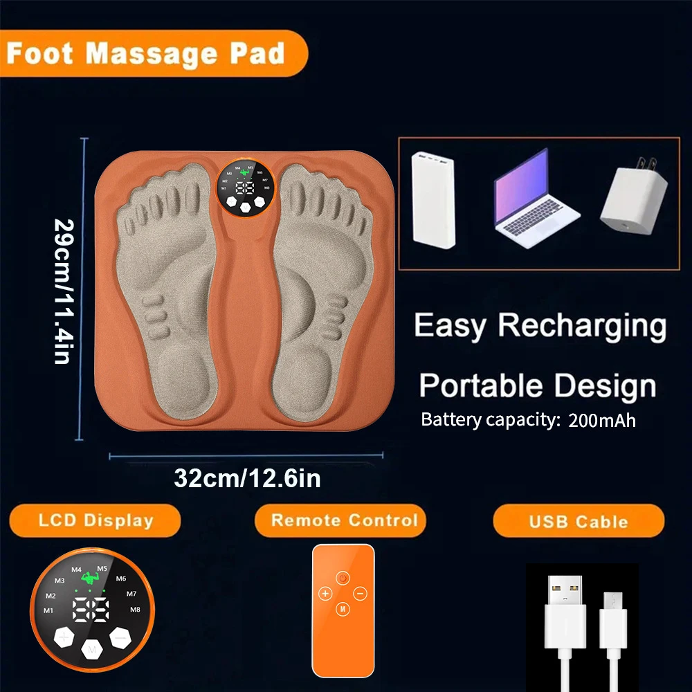 3D Smart Foot Massage Pad Feet Massager Improve Blood Circulation Relax Muscles Slim Legs Foot Pad Rechargeable