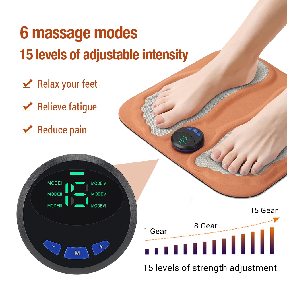 3D Smart Foot Massage Pad Feet Massager Improve Blood Circulation Relax Muscles Slim Legs Foot Pad Rechargeable