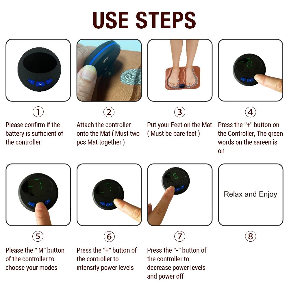 3D Smart Foot Massage Pad Feet Massager Improve Blood Circulation Relax Muscles Slim Legs Foot Pad Rechargeable