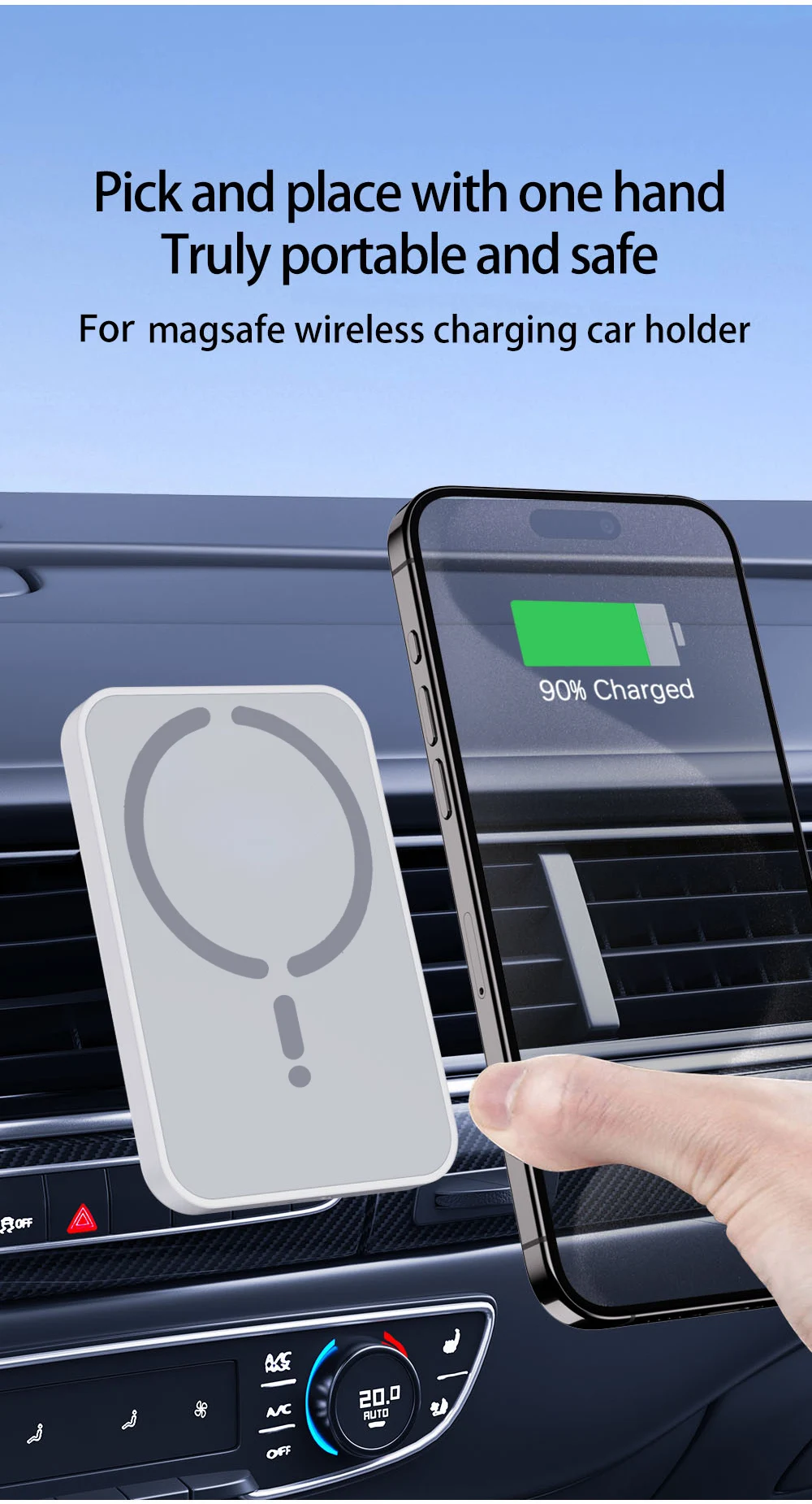 Magnetic Wireless Charger Car Phone Holder Air Vent Mount for IPhone17 16 15 14 13 Pro Max Samsung S26 S25 Fast Charging Stand