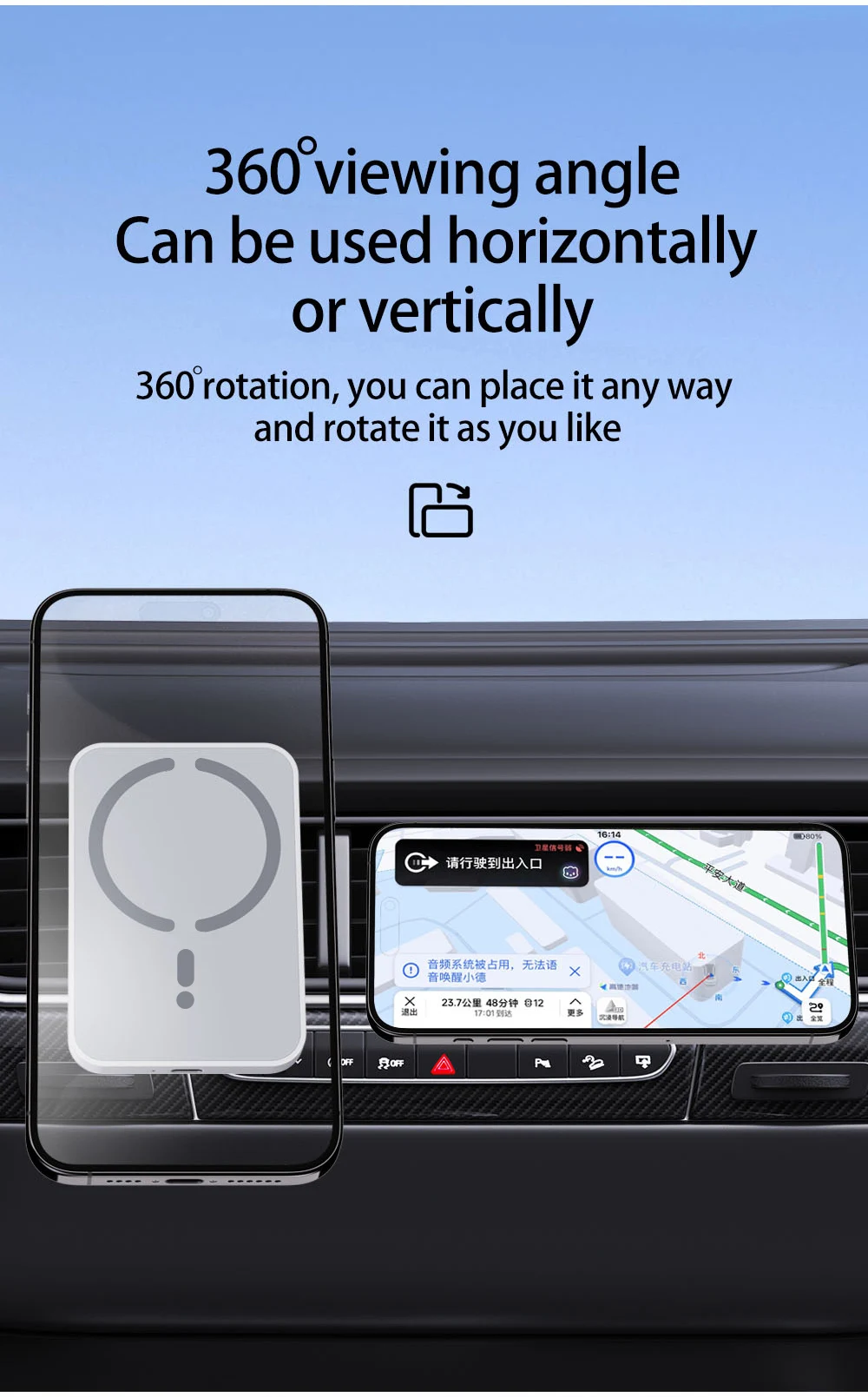 Magnetic Wireless Charger Car Phone Holder Air Vent Mount for IPhone17 16 15 14 13 Pro Max Samsung S26 S25 Fast Charging Stand