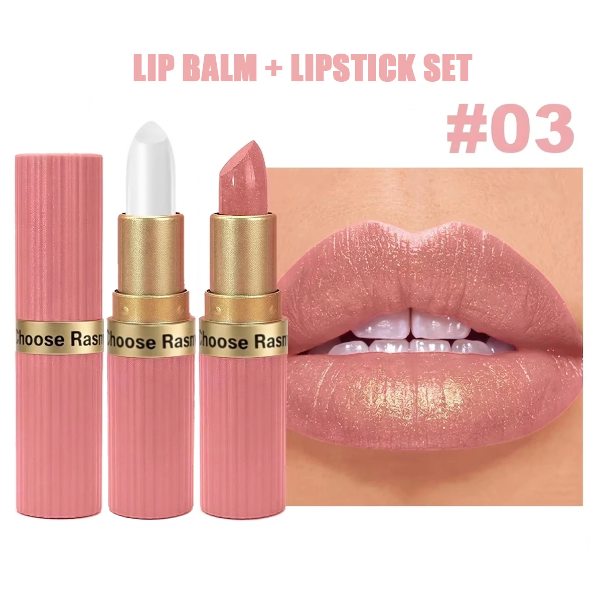 Pearlescent Pink Glitter Velvet Lipstick Metallic Waterproof Long Lasting Matte Shimmer Diamond Lipstick Women Makeup Cosmetic