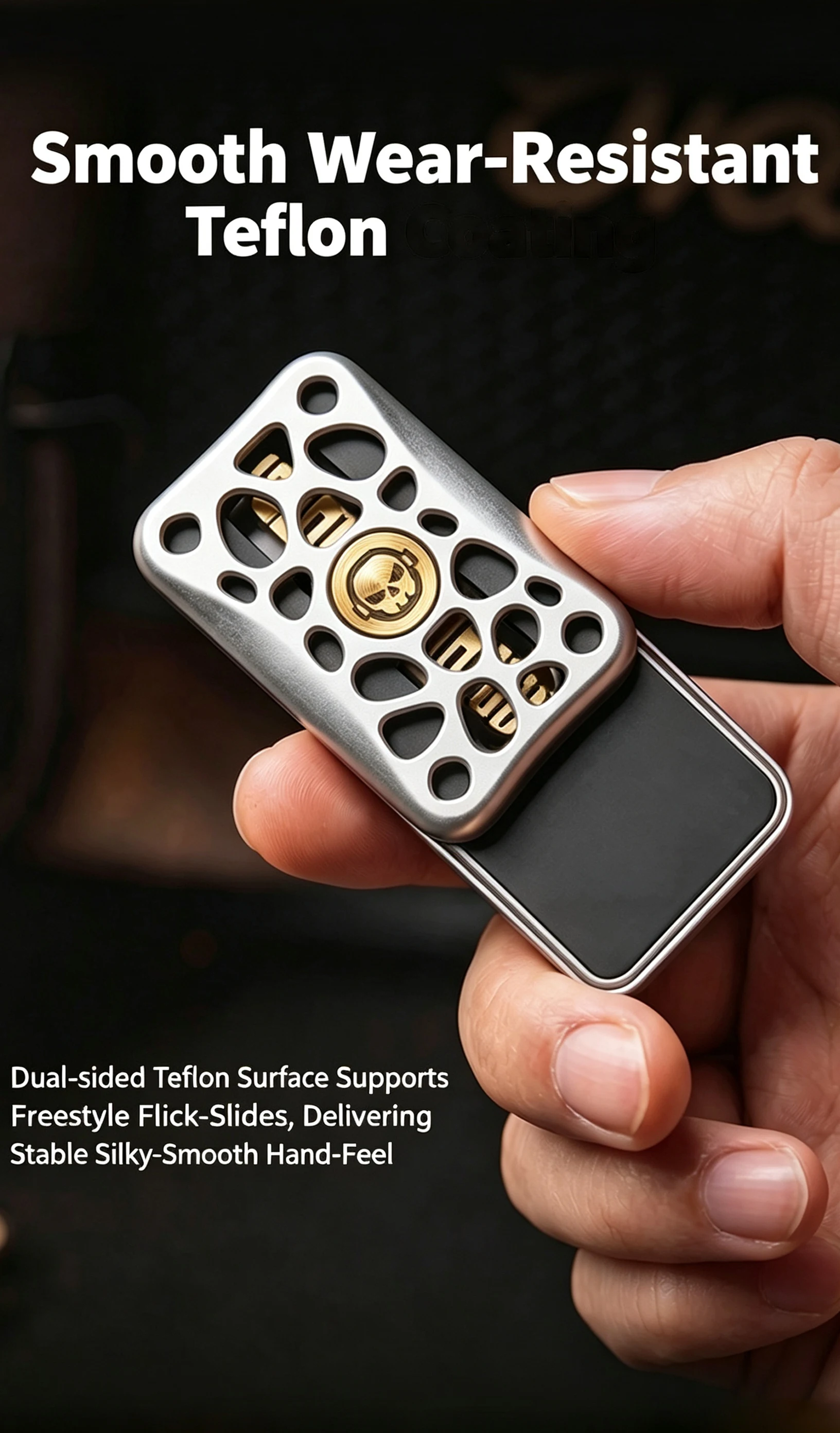 14+ Adult Tuning‑Fork Unlimited Push Slider Magnetic EDC Fidget Toy Metal Hand Tactile Slider Anxiety Stress Relief Pocket Desk