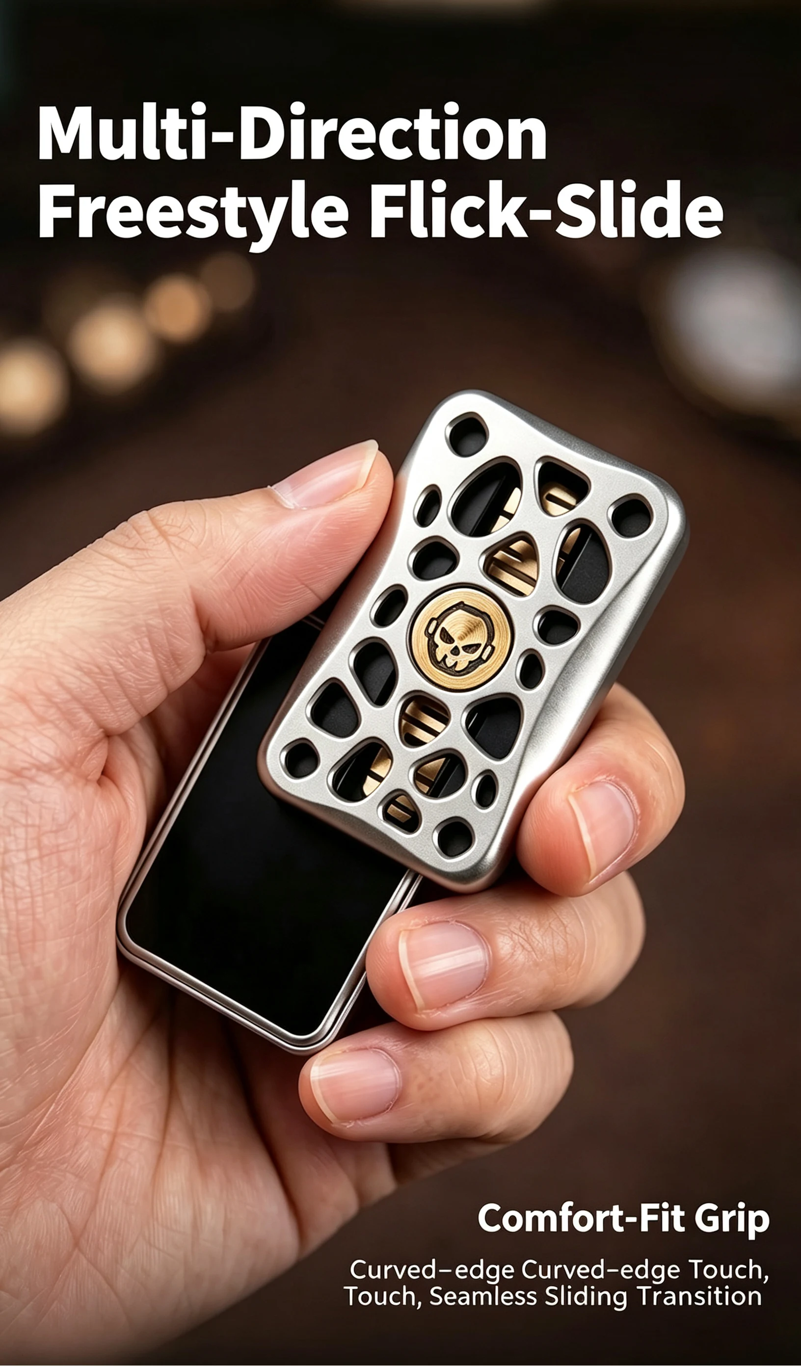 14+ Adult Tuning‑Fork Unlimited Push Slider Magnetic EDC Fidget Toy Metal Hand Tactile Slider Anxiety Stress Relief Pocket Desk