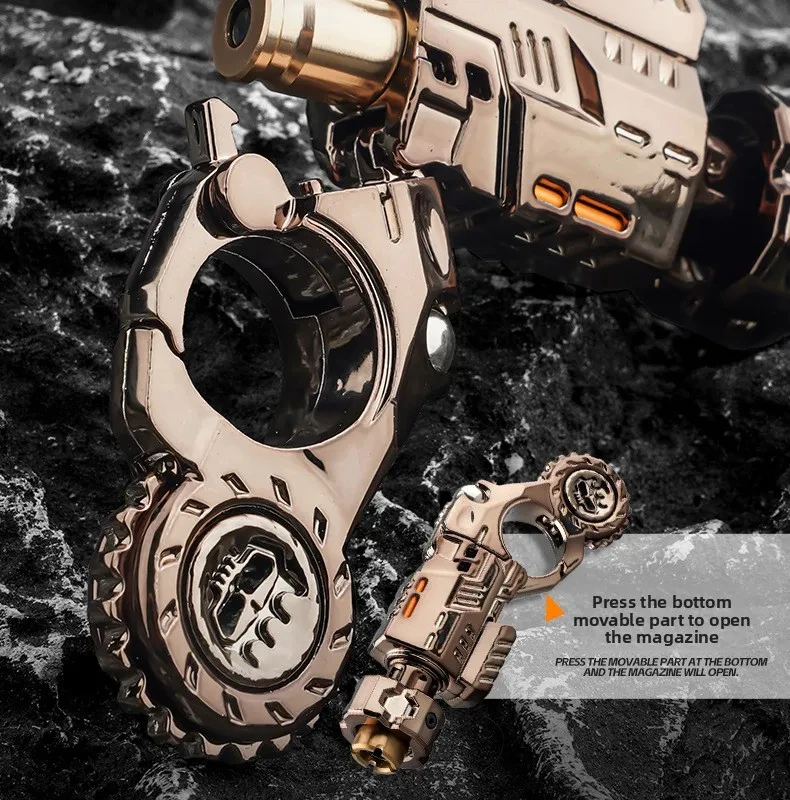 Mini Metal EDC Stress Relief Toy for Adults Pistol Gun Eject Fidget Roller Spinner Mechanical Slider Ratchet Wheel Paragraph