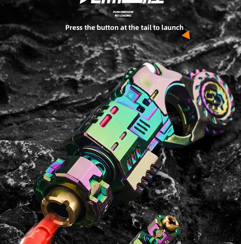 Mini Metal EDC Stress Relief Toy for Adults Pistol Gun Eject Fidget Roller Spinner Mechanical Slider Ratchet Wheel Paragraph