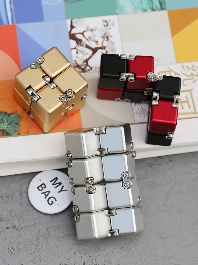 Metal DIY Infinite Cube Stress Relief Antistresse Fidget Toy Best Relieve Stress Attention And Concentration Adults Anxiety Lure
