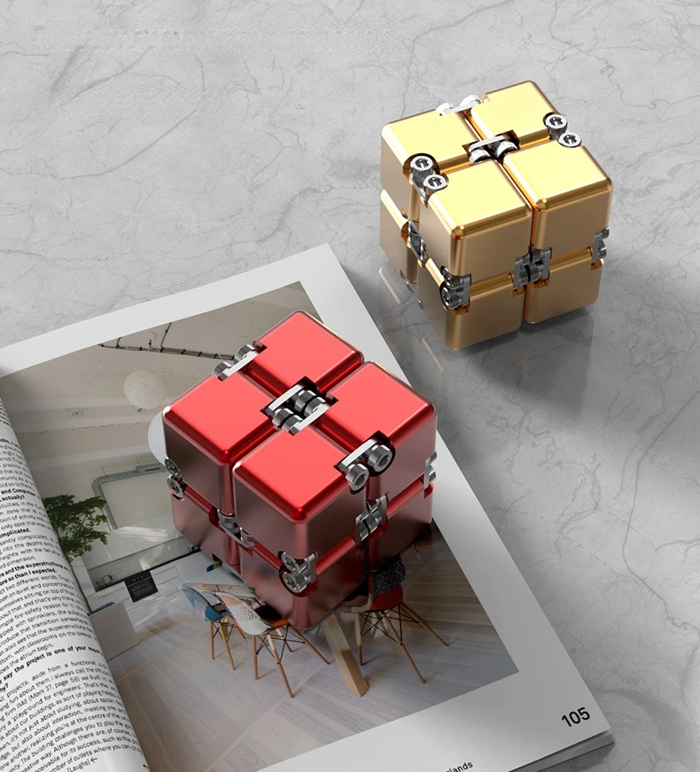 Metal DIY Infinite Cube Stress Relief Antistresse Fidget Toy Best Relieve Stress Attention And Concentration Adults Anxiety Lure