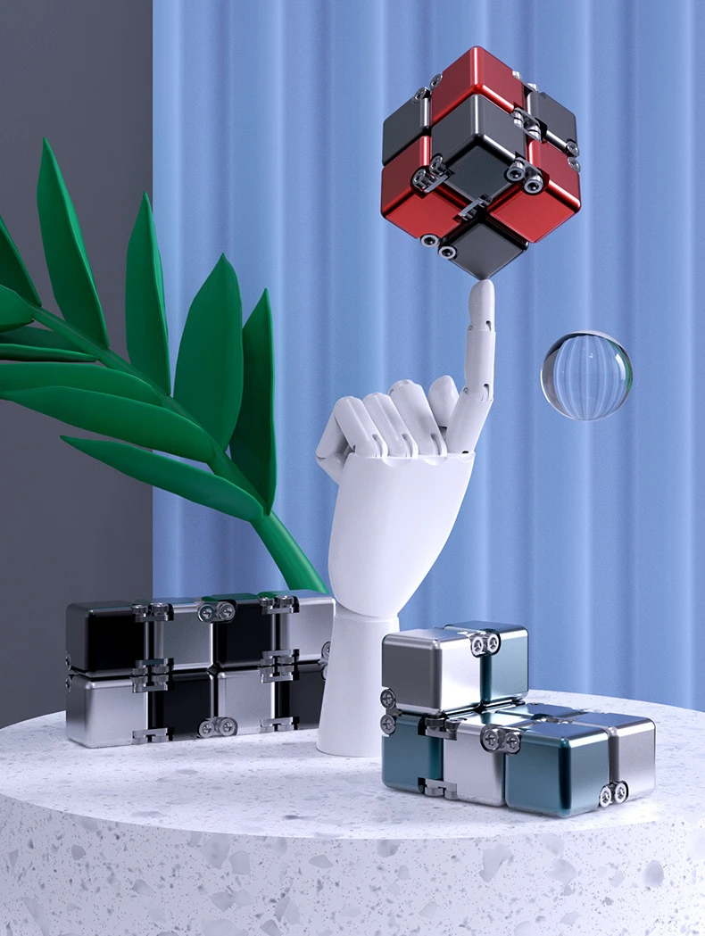 Metal DIY Infinite Cube Stress Relief Antistresse Fidget Toy Best Relieve Stress Attention And Concentration Adults Anxiety Lure