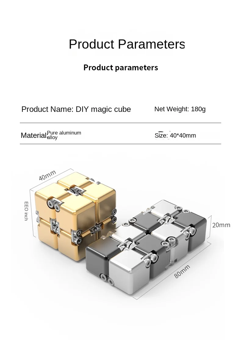 Metal DIY Infinite Cube Stress Relief Antistresse Fidget Toy Best Relieve Stress Attention And Concentration Adults Anxiety Lure