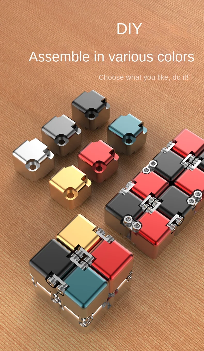 Metal DIY Infinite Cube Stress Relief Antistresse Fidget Toy Best Relieve Stress Attention And Concentration Adults Anxiety Lure