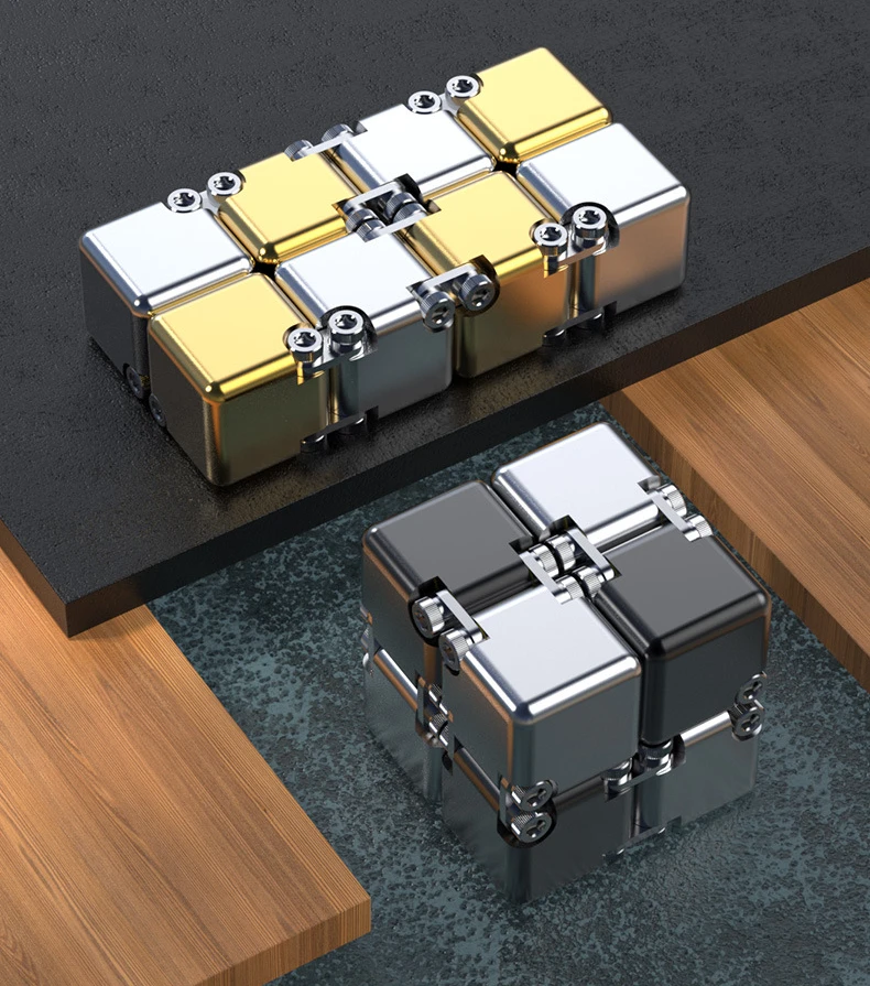 Metal DIY Infinite Cube Stress Relief Antistresse Fidget Toy Best Relieve Stress Attention And Concentration Adults Anxiety Lure