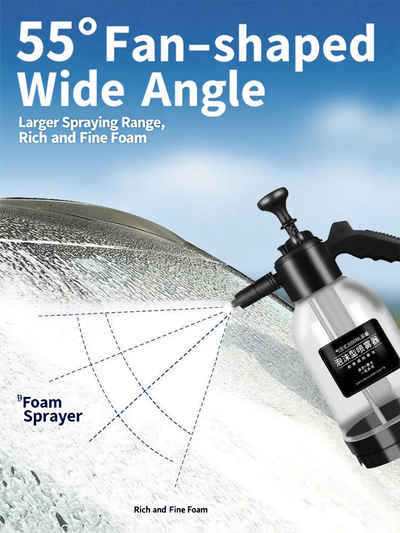 Car Washing Spray Pot Foam Spray Pot 2L Spray Type with Pressure Relief Valve for Household Car Spray Hand Pressure Spray Pot