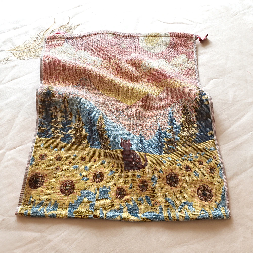 Pastoral Cats 100% Cotton Four-layer Gauze Towel Printed Hand Towel No Fading for Bathroom Kids Adults