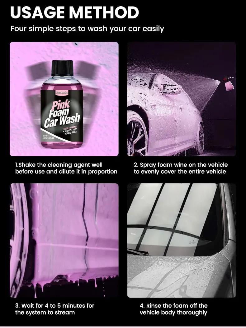 Pink Foaming Extreme Bodywash & Wax Foaming Car Wash Soap, (Works with Foam Cannons/Guns or Bucket Washes) For Cars, Trucks