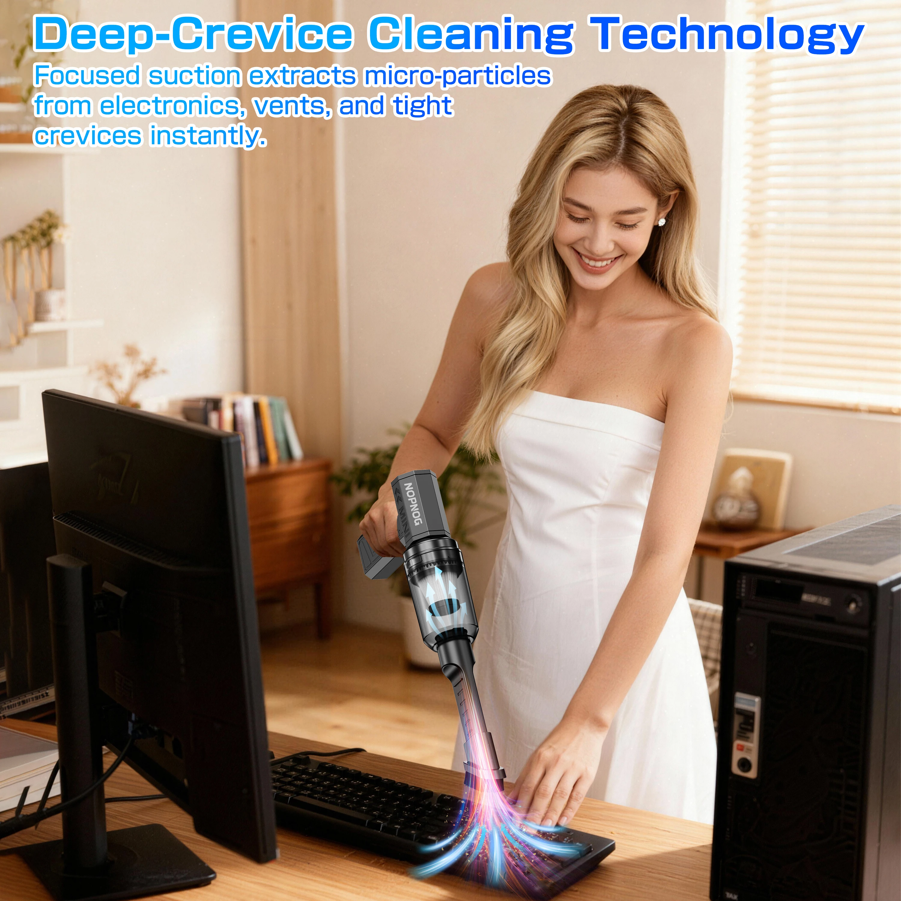 Car Vacuum Cleaner Turbo Fan Violent Air Blower Cleaning Tools Hair Dryer Electric Air Duster Auto Dust Collector for Home Outdoors Camping Universal Portable Multipurpose
