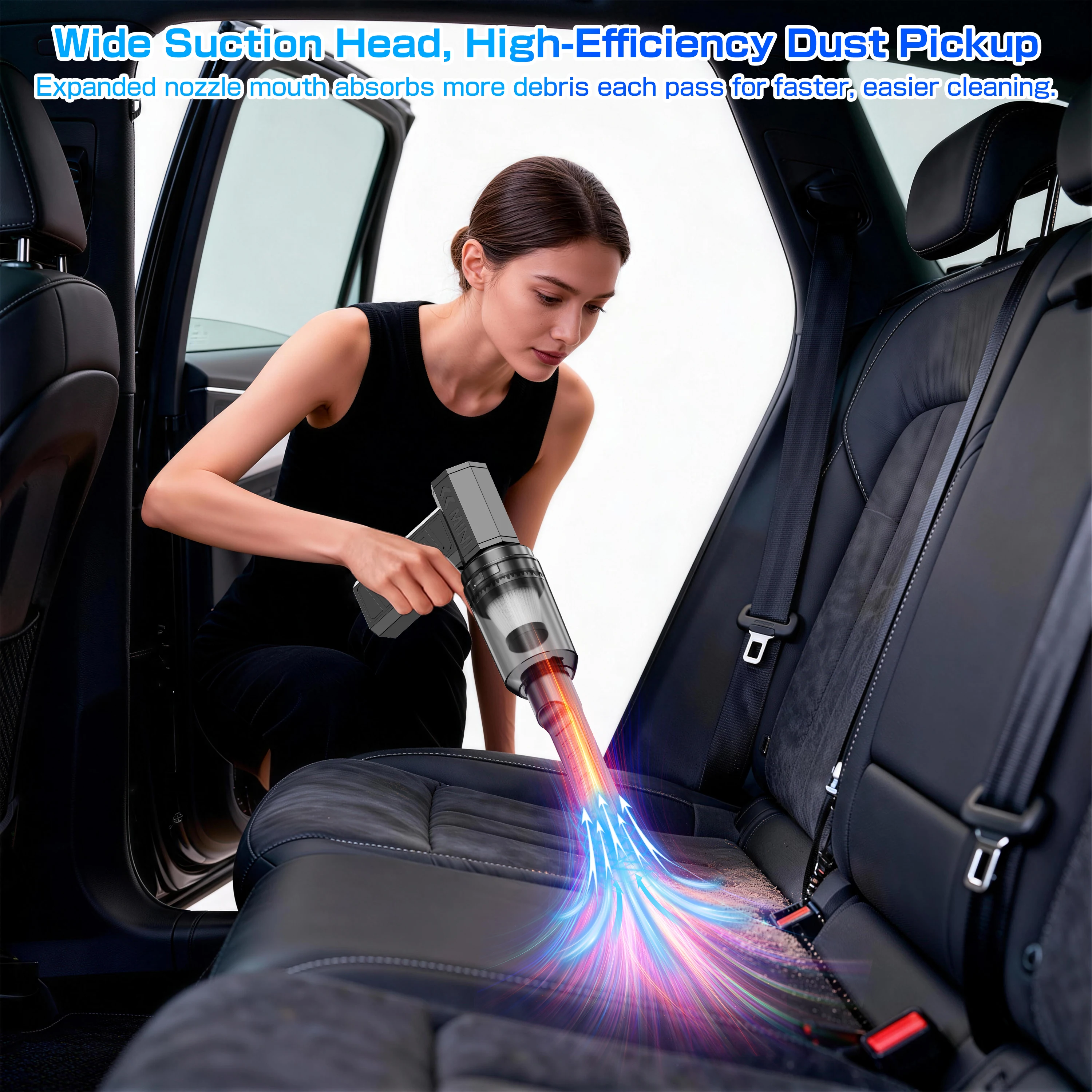 Car Vacuum Cleaner Turbo Fan Violent Air Blower Cleaning Tools Hair Dryer Electric Air Duster Auto Dust Collector for Home Outdoors Camping Universal Portable Multipurpose