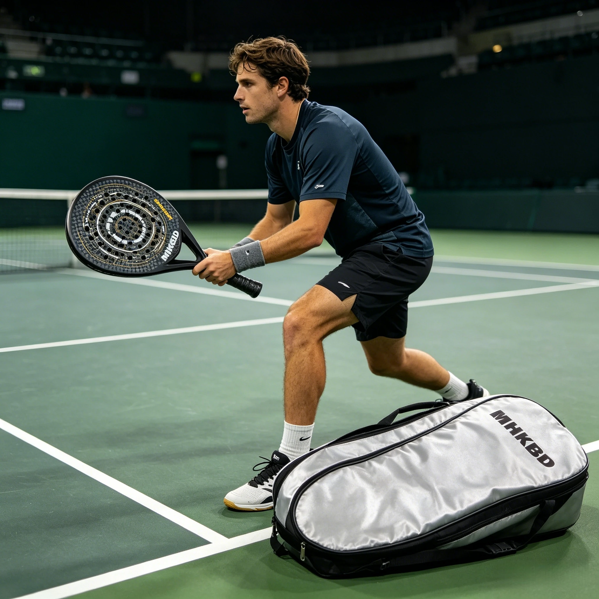 MHKBD Carbon Fiber Padel Racket for Adults Professional Shock Absorption Arm Friendly High Performance with Carry Bag 2026