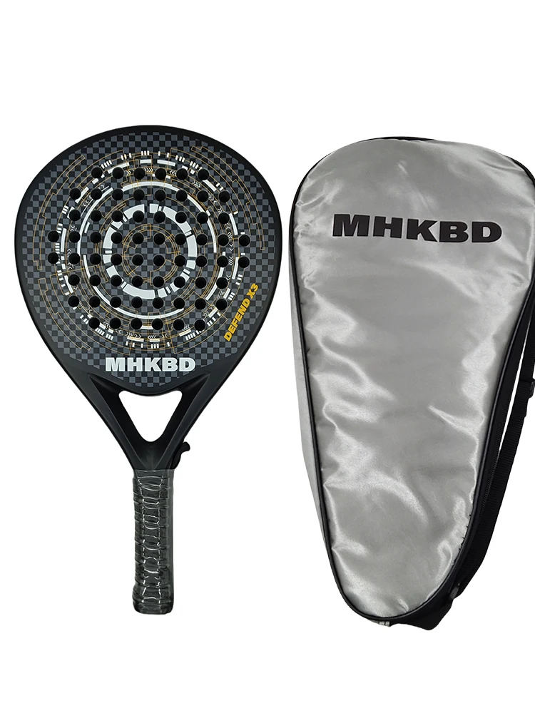 MHKBD Carbon Fiber Padel Racket for Adults Professional Shock Absorption Arm Friendly High Performance with Carry Bag 2026