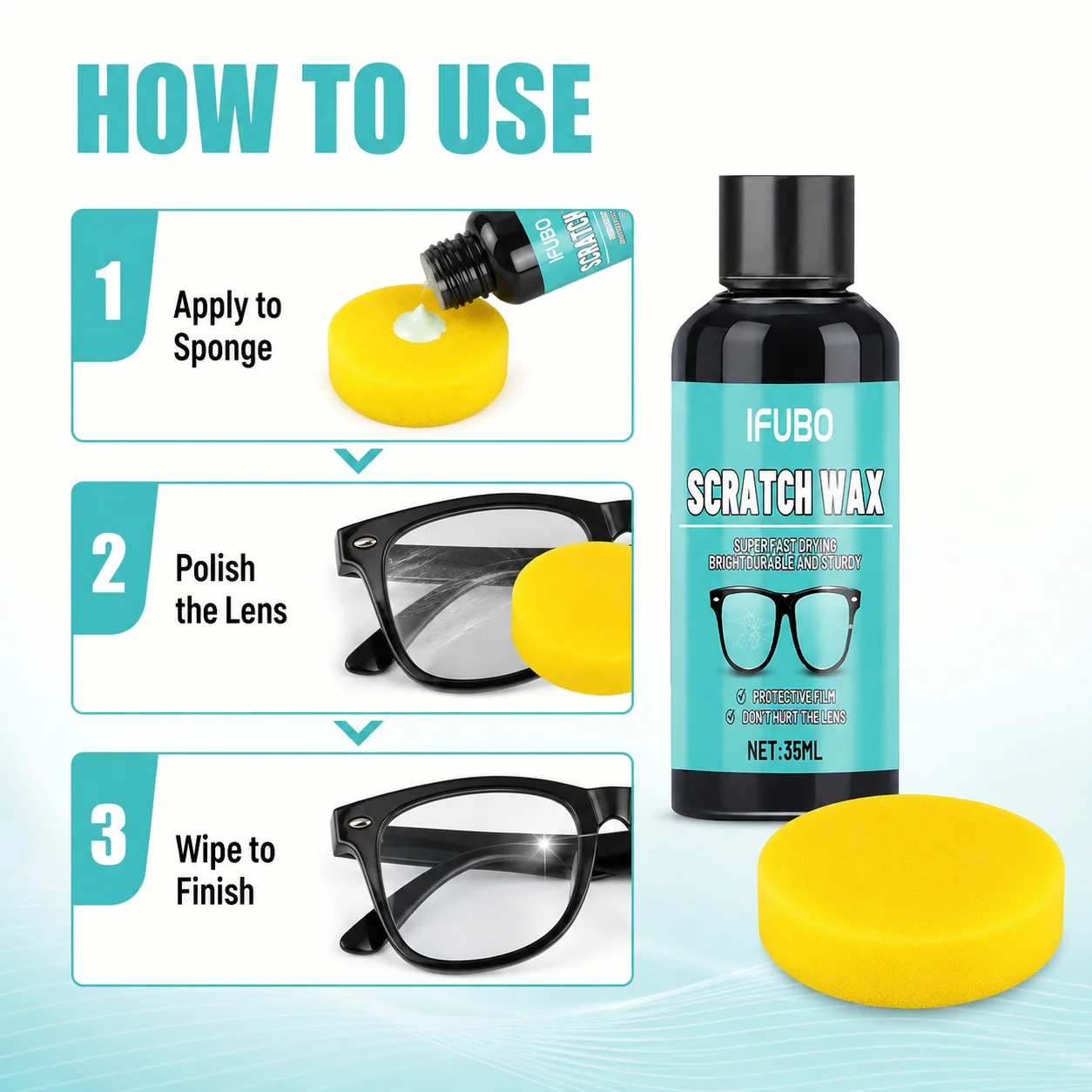 Eyeglass Scratch Repair CreamEyeglass Lens and Frame Scratch Polish, Lens Scratch Polishing, Buffing, Suitable for Minor Scratch